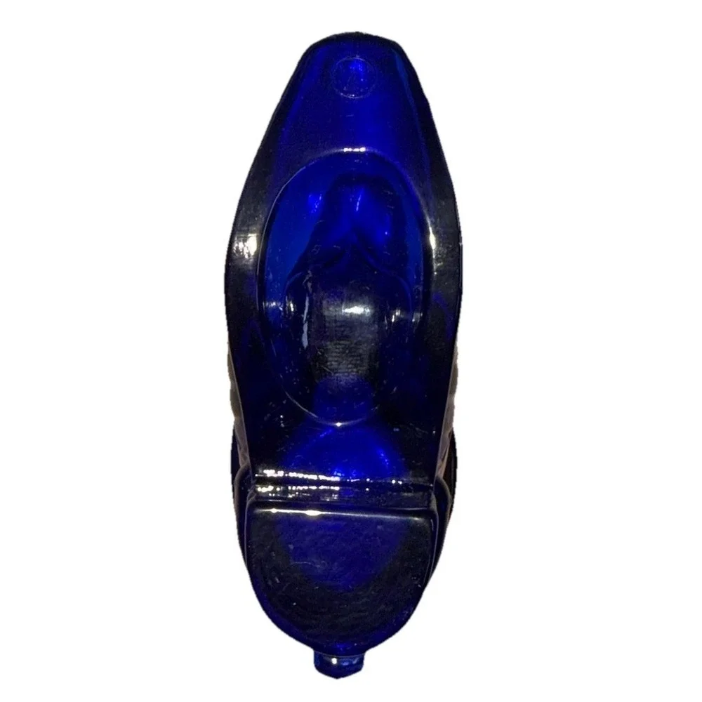 Vintage Cobalt Blue Glass Boot with Spur — Toothpick Holder‎ / Mini Decor